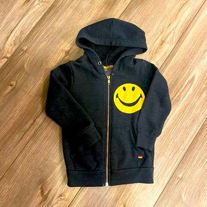Aviator Nation Kids' Smiley Print Zip Hoodie Size 4